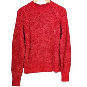 Wonderly Womens Red Textured Knit Sweater Size L
